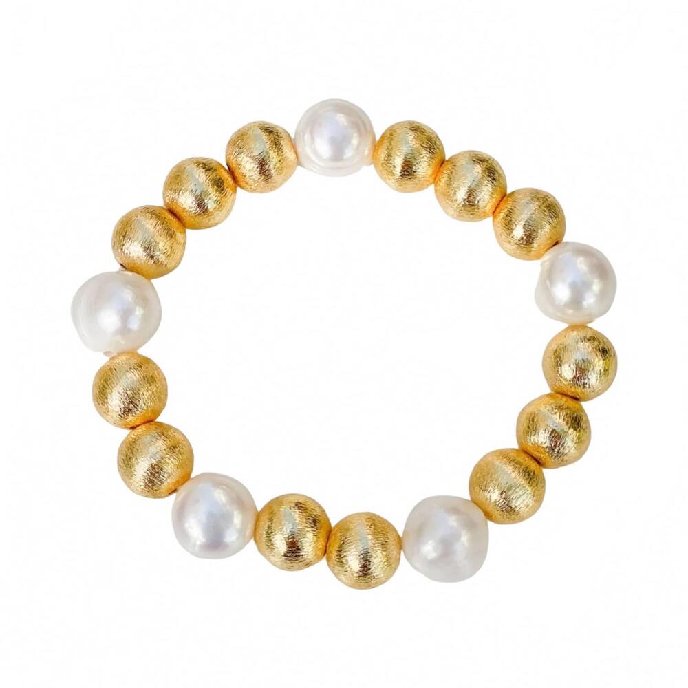 NEW GABY & GRACE women's pearl and bead bracelet in gold